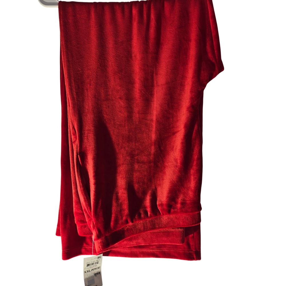 Charter Club Red Velour Lounge Pants Pajama Bottoms XXL Wide Leg New